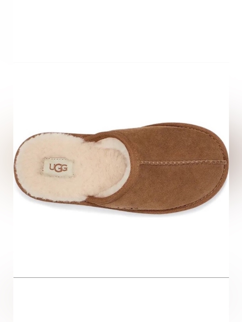 UGG Keegan Chestnut Suede Slide Slippers Shearling Kids Size 3M Cozy Comfort - Picture 3 of 14